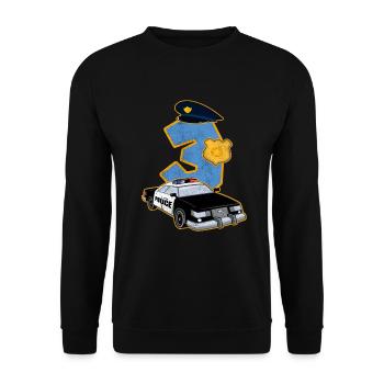 3 Jahre Alt Geschenk Polizei Wagen Offizier Kind - Unisex Pullover - Schwarz - Vorne - Alina (178cm) & Michal (187cm)