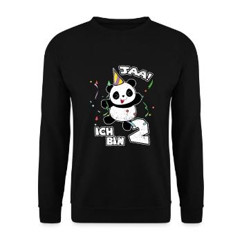 2ème cadeau d'anniversaire Panda Sweet Panda Party - Sweat-shirt Unisexe - noir - Devant - Alina (178cm) & Michal (187cm)