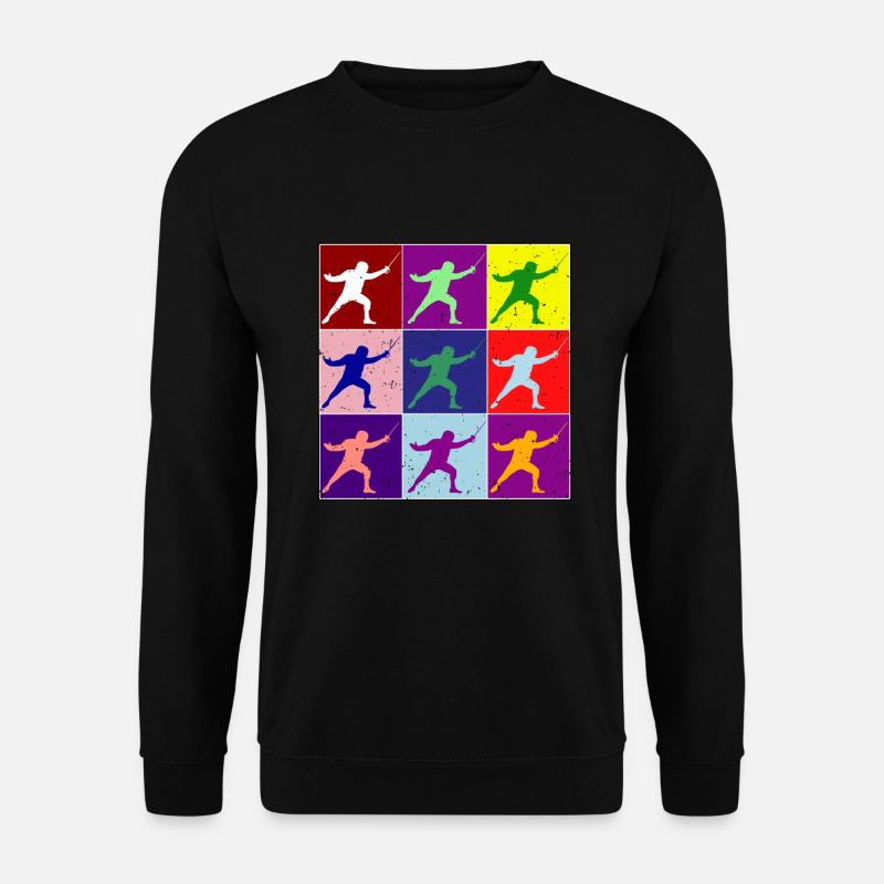 Fechter Silhouette Geschenk in vielen Farben Degen - Unisex Pullover - Schwarz