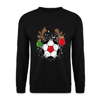 Football Christmas gift reindeer fir-tree - Unisex Sweatshirt - black - Front - Alina (178cm) & Michal (187cm)