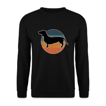 Amour de chien de race de cadeau de teckel vintage - Sweat-shirt Unisexe - noir - Devant - Alina (178cm) & Michal (187cm)