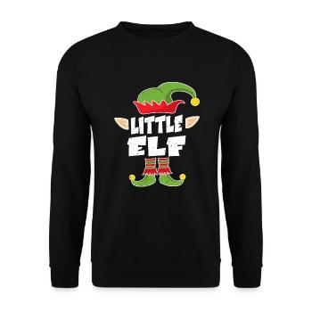Kids Elf Gift Christmas Pajama Costume - Unisex Sweatshirt - black - Front - Alina (178cm) & Michal (187cm)