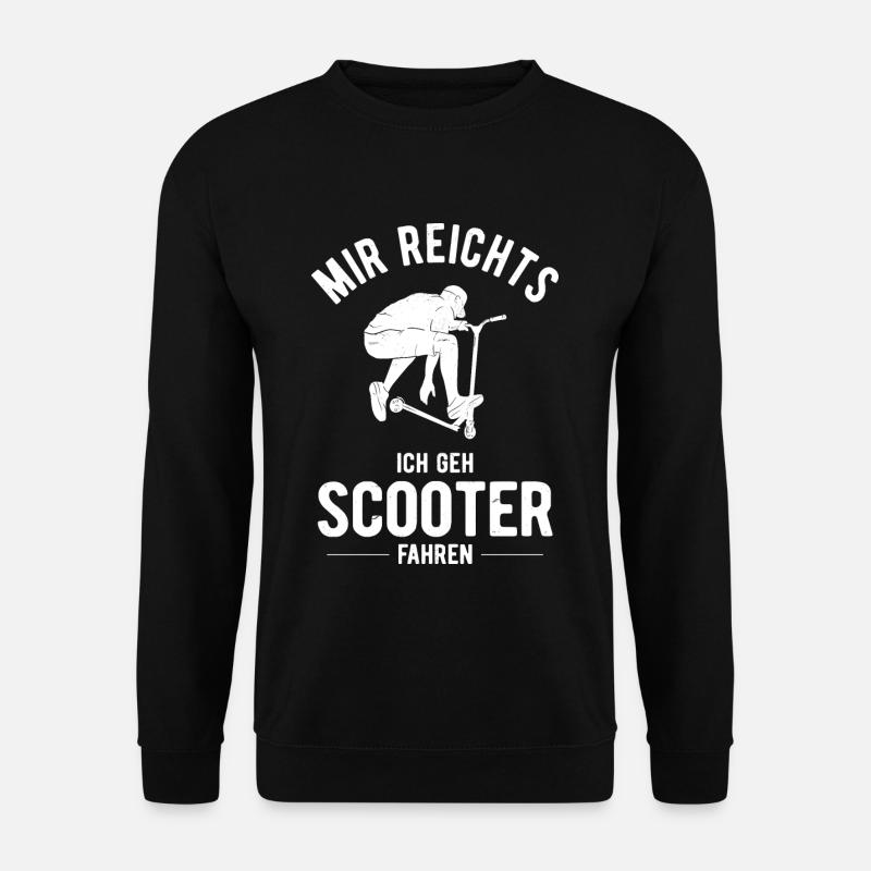 Stunt Scooter Roller Tretroller Spruch Jungen Kind - Unisex Pullover - Schwarz