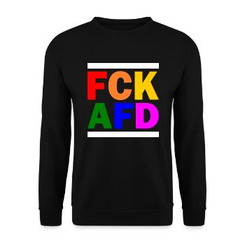 Fck afd - Unisex Pullover - Schwarz - Vorne - Alina (178cm) & Michal (187cm)