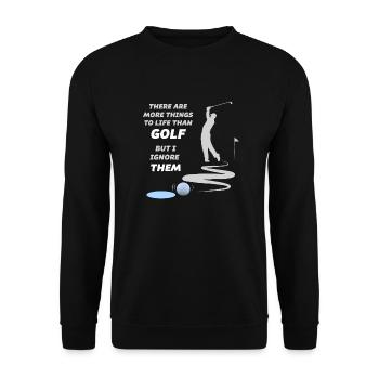 Golf Sport Shirt - mit lustigem Spruch Golfer - Unisex Pullover - Schwarz - Vorne - Alina (178cm) & Michal (187cm)