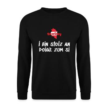 Vorarlberg - I Bin Stolz An Doige Zum Si - Unisex Pullover - Schwarz - Vorne - Alina (178cm) & Michal (187cm)