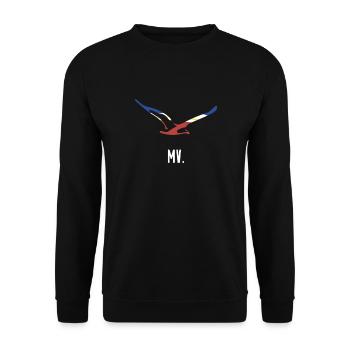 Mecklenburg-Vorpommern MV - Andenken Möwe Mcpomm - Unisex Pullover - Schwarz - Vorne - Alina (178cm) & Michal (187cm)