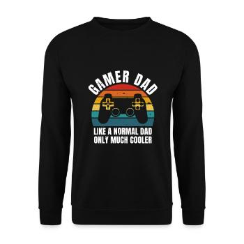 gamer dad - funny gaming quote - Unisex Sweatshirt - black - Front - Alina (178cm) & Michal (187cm)