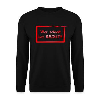 Wer schreit hat RECHT!!! - Unisex Pullover - Schwarz - Vorne - Alina (178cm) & Michal (187cm)