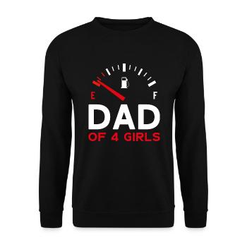 PAPA DE 4 FILLES FÊTE DES PÈRES PAPA QUATRE FILLES - Sweat-shirt Unisexe - noir - Devant - Alina (178cm) & Michal (187cm)