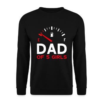 DAD OF 5 GIRLS FATHER'S DAY DAD FIVE DAUGHTERS - Unisex Sweatshirt - black - Front - Alina (178cm) & Michal (187cm)