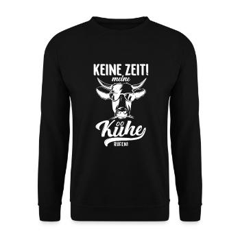 Kühe Kuh Schädel Oberteil Landwirtschaft Geschenke - Unisex Pullover - Schwarz - Vorne - Alina (178cm) & Michal (187cm)