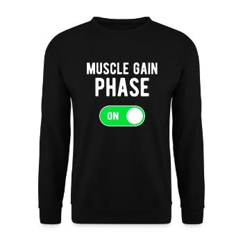 Phase de gain musculaire ON Entraînement de poids de musculation - Sweat-shirt Unisexe - noir - Devant - Alina (178cm) & Michal (187cm)