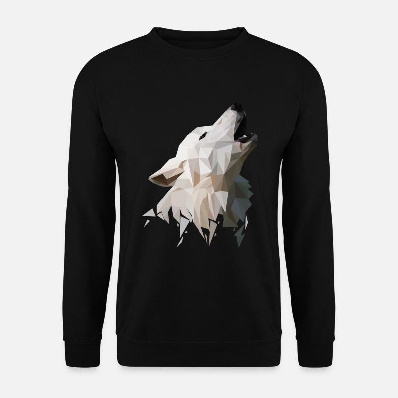 Wolf Polygon Modern - Unisex Sweatshirt - black