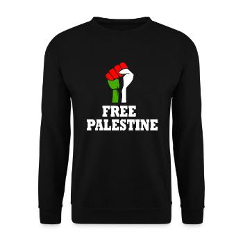 Free palestine - Unisex Pullover - Schwarz - Vorne - Alina (178cm) & Michal (187cm)