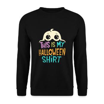 Das ist mein Halloween-Shirt - Unisex Pullover - Schwarz - Vorne - Alina (178cm) & Michal (187cm)