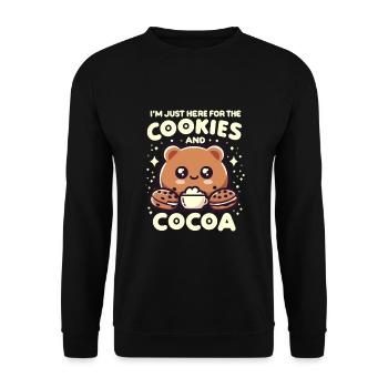 Je suis juste ici pour les cookies et le cacao - Sweat-shirt Unisexe - noir - Devant - Alina (178cm) & Michal (187cm)