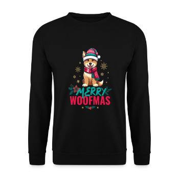 FRÖHLICHE WOOFMAS - Unisex Pullover - Schwarz - Vorne - Alina (178cm) & Michal (187cm)