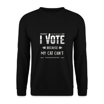 I VOTE, Because My Cat Can't - Unisex Sweatshirt - black - Front - Alina (178cm) & Michal (187cm)