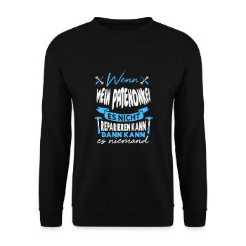 Wenn MEIN PATENONKEL es nicht reparieren kann - Unisex Pullover - Schwarz - Vorne - Alina (178cm) & Michal (187cm)
