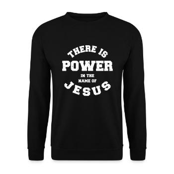 Jesus gives strength gift for Christians - Unisex Sweatshirt - black - Front - Alina (178cm) & Michal (187cm)