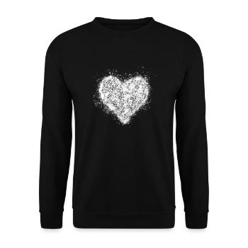 Heart white vintage <3 - Unisex Sweatshirt - black - Front - Alina (178cm) & Michal (187cm)