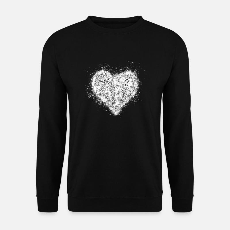 Herz Weiss Vintage <3 - Unisex Pullover - Schwarz
