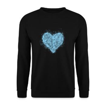 Heart baby blue vintage <3 - Unisex Sweatshirt - black - Front - Alina (178cm) & Michal (187cm)