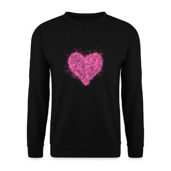 Herz Pink Vintage <3 - Unisex Pullover - Schwarz - Vorne - Alina (178cm) & Michal (187cm)