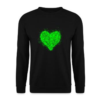 Heart neon green vintage <3 - Unisex Sweatshirt - black - Front - Alina (178cm) & Michal (187cm)