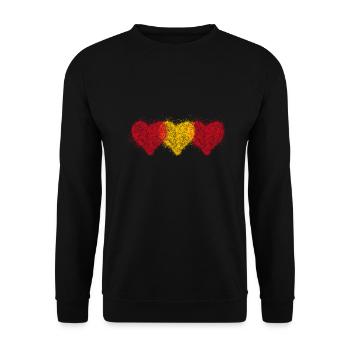 3's Heart Spain Flag Vintage - Unisex Sweatshirt - black - Front - Alina (178cm) & Michal (187cm)