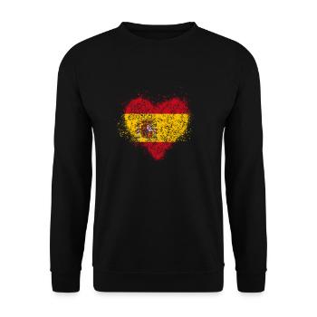 Heart of Spain flag - Unisex Sweatshirt - black - Front - Alina (178cm) & Michal (187cm)