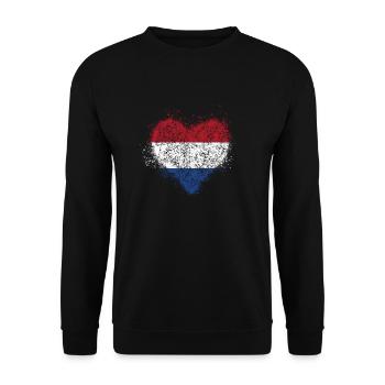 Heart of Netherlands flag - Unisex Sweatshirt - black - Front - Alina (178cm) & Michal (187cm)