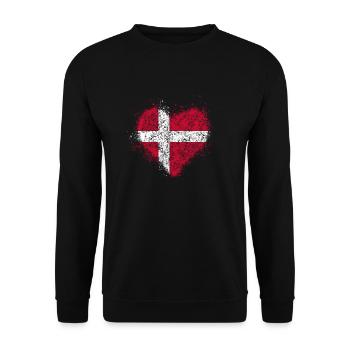 Drapeau du Danemark - Sweat-shirt Unisexe - noir - Devant - Alina (178cm) & Michal (187cm)