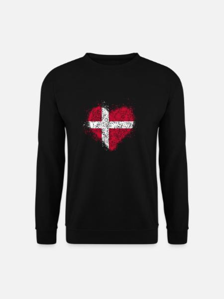 Heart Denmark Flag - Unisex Sweatshirt - black