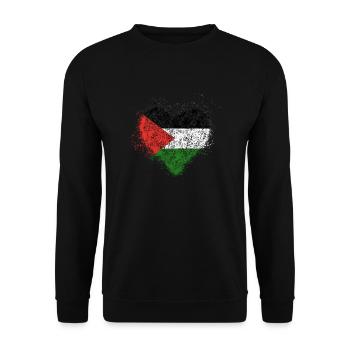 Coeur De Palestine Drapeau Vintage - Sweat-shirt Unisexe - noir - Devant - Alina (178cm) & Michal (187cm)