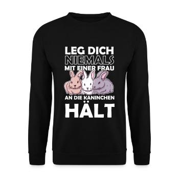 Drôle lapin sort cadeau pour les lièvres - Sweat-shirt Unisexe - noir - Devant - Alina (178cm) & Michal (187cm)