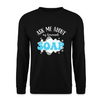 Soap Making Handmade soap - Unisex Sweatshirt - black - Front - Alina (178cm) & Michal (187cm)