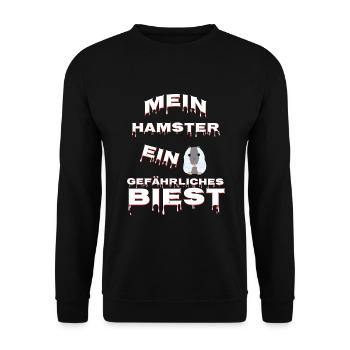 Mein Hamster ein gefährliches Biest - Unisex Pullover - Schwarz - Vorne - Alina (178cm) & Michal (187cm)