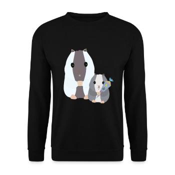 Zur Einschulung nicht allein - Unisex Pullover - Schwarz - Vorne - Alina (178cm) & Michal (187cm)