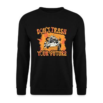 Racoon Trash - Unisex Sweatshirt - black - Front - Alina (178cm) & Michal (187cm)