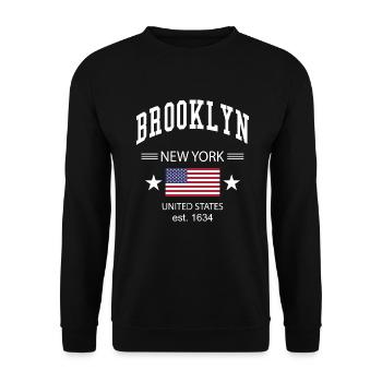 Brooklyn - Unisex Pullover - Schwarz - Vorne - Alina (178cm) & Michal (187cm)