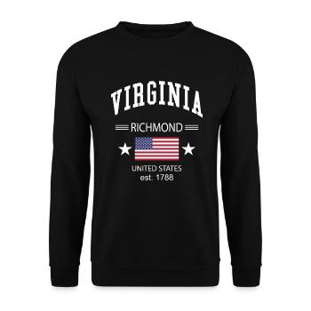 Virginia - Unisex Pullover - Schwarz - Vorne - Alina (178cm) & Michal (187cm)