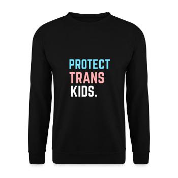 Protect Trans Kids - Support LGBT Pride Month Gift - Unisex Sweatshirt - black - Front - Alina (178cm) & Michal (187cm)