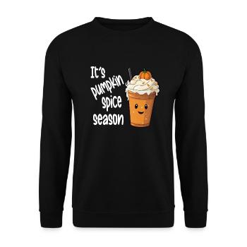 Pumpkin Spice Season Kaffee Halloween - Unisex Pullover - Schwarz - Vorne - Alina (178cm) & Michal (187cm)