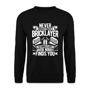 Maurer Bauarbeiter Baustelle Bricklayer Mauern - Unisex Pullover - Schwarz - Vorne - Alina (178cm) & Michal (187cm)