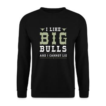 J’aime les gros taureaux et je ne peux pas mentir - Sweat-shirt Unisexe - noir - Devant - Alina (178cm) & Michal (187cm)