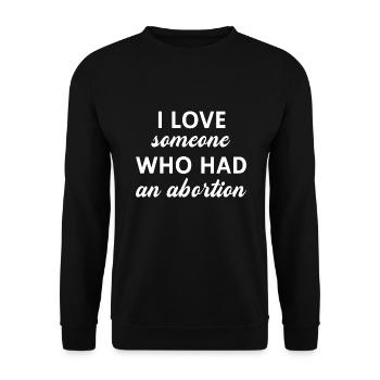 J’aime quelqu’un qui a avorté - Sweat-shirt Unisexe - noir - Devant - Alina (178cm) & Michal (187cm)