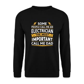 Manche nennen mich einen Elektriker - Unisex Pullover - Schwarz - Vorne - Alina (178cm) & Michal (187cm)