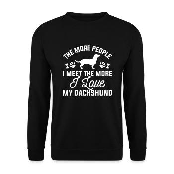 J’aime mon teckel - Sweat-shirt Unisexe - noir - Devant - Alina (178cm) & Michal (187cm)